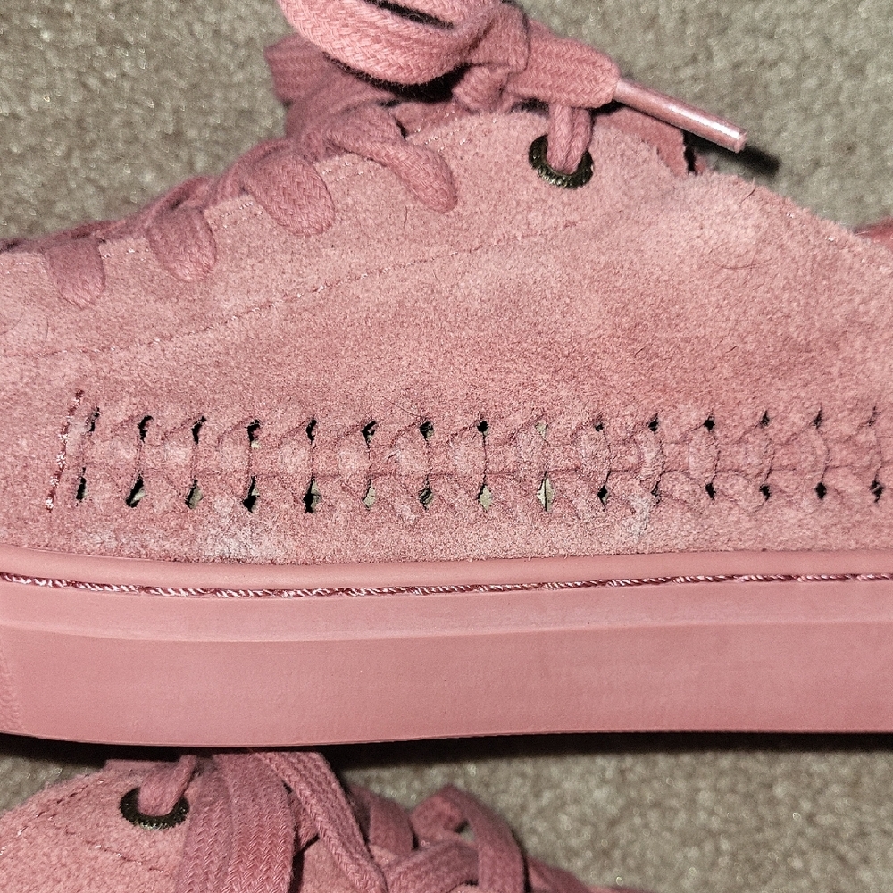 Toms Pink Suede Sneakers with Textured Weave - Picture 6 of 13